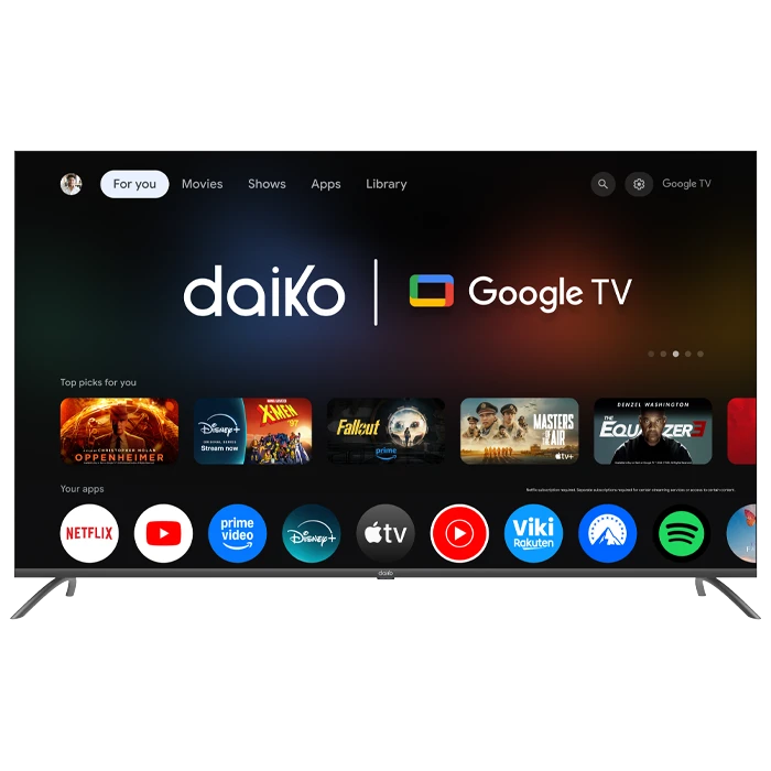 TV Daiko 65" GLED SMART Google Gaming 120 Hz Metal Frameless 4K 2 années de garantie